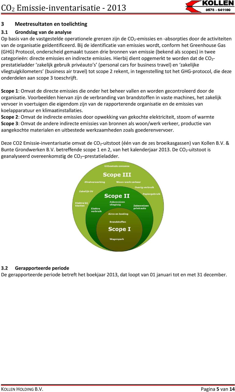 Bij de identificatie van emissies wordt, conform het Greenhouse Gas (GHG) Protocol, onderscheid gemaakt tussen drie bronnen van emissie (bekend als scopes) in twee categorieën: directe emissies en