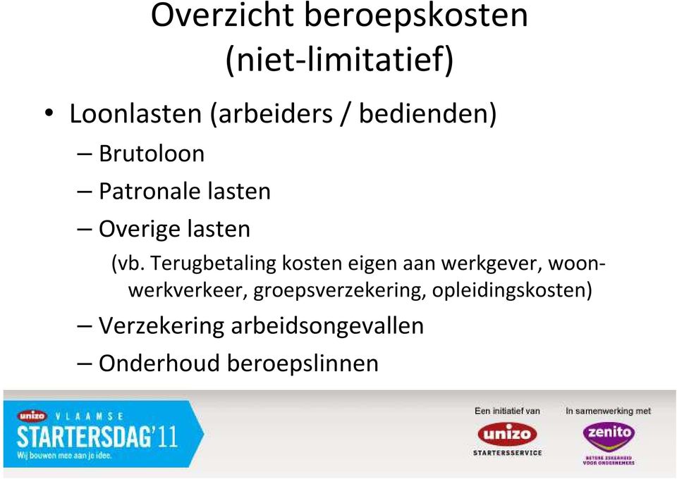 Terugbetaling kosten eigen aan werkgever, woonwerkverkeer,