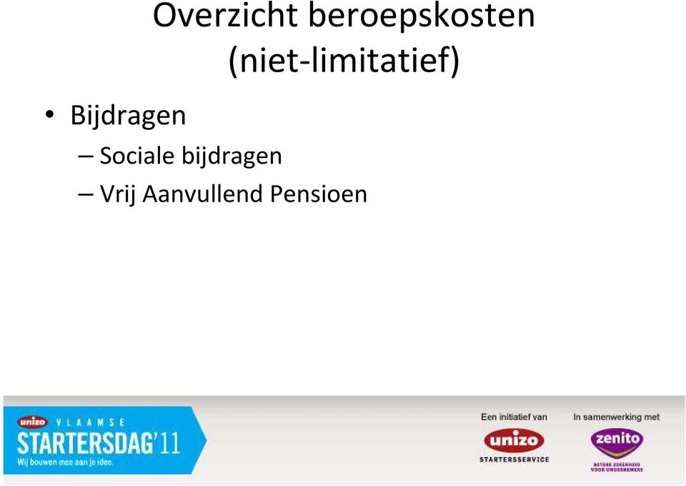 (niet-limitatief)