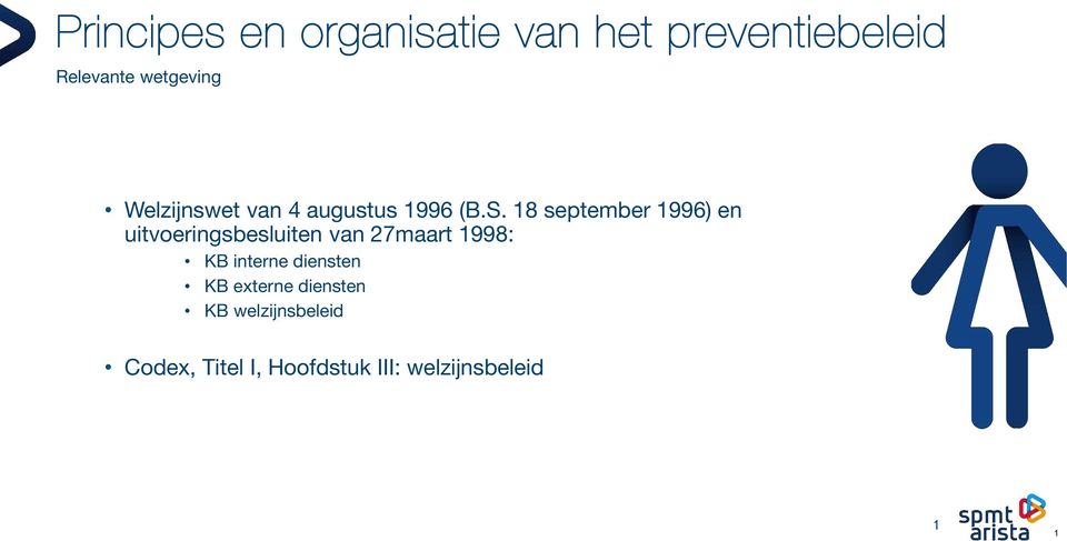 18 september 1996) en uitvoeringsbesluiten van 27maart 1998: KB