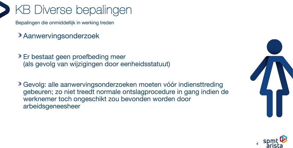 aanwervingsonderzoeken moeten vóór indiensttreding gebeuren; zo niet treedt normale