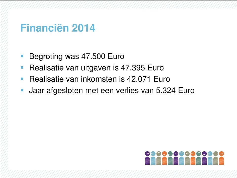 395 Euro Realisatie van inkomsten is 42.