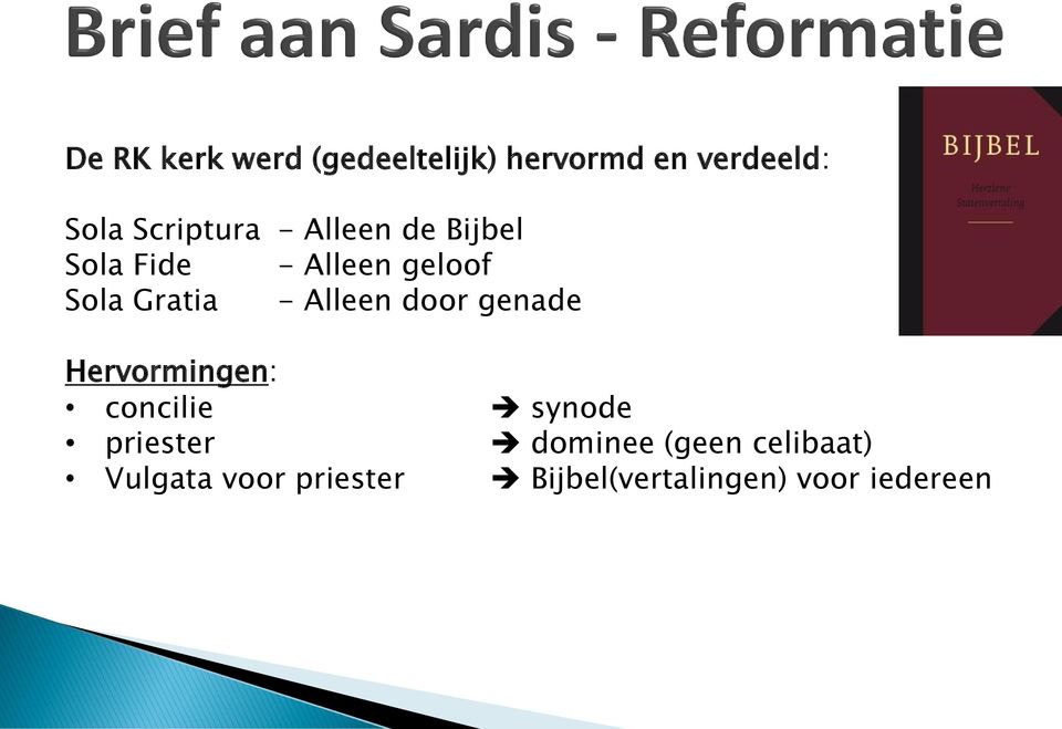 Gratia - Alleen door genade Hervormingen: concilie synode