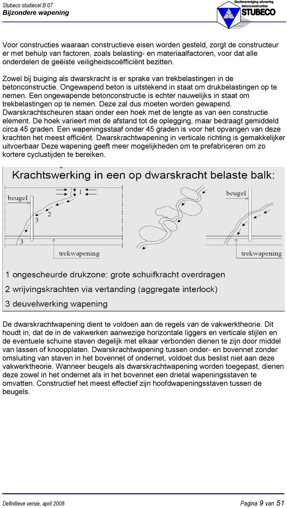 Een ongewapende betonconstructie is echter nauwelijks in staat om trekbelastingen op te nemen. Deze zal dus moeten worden gewapend.