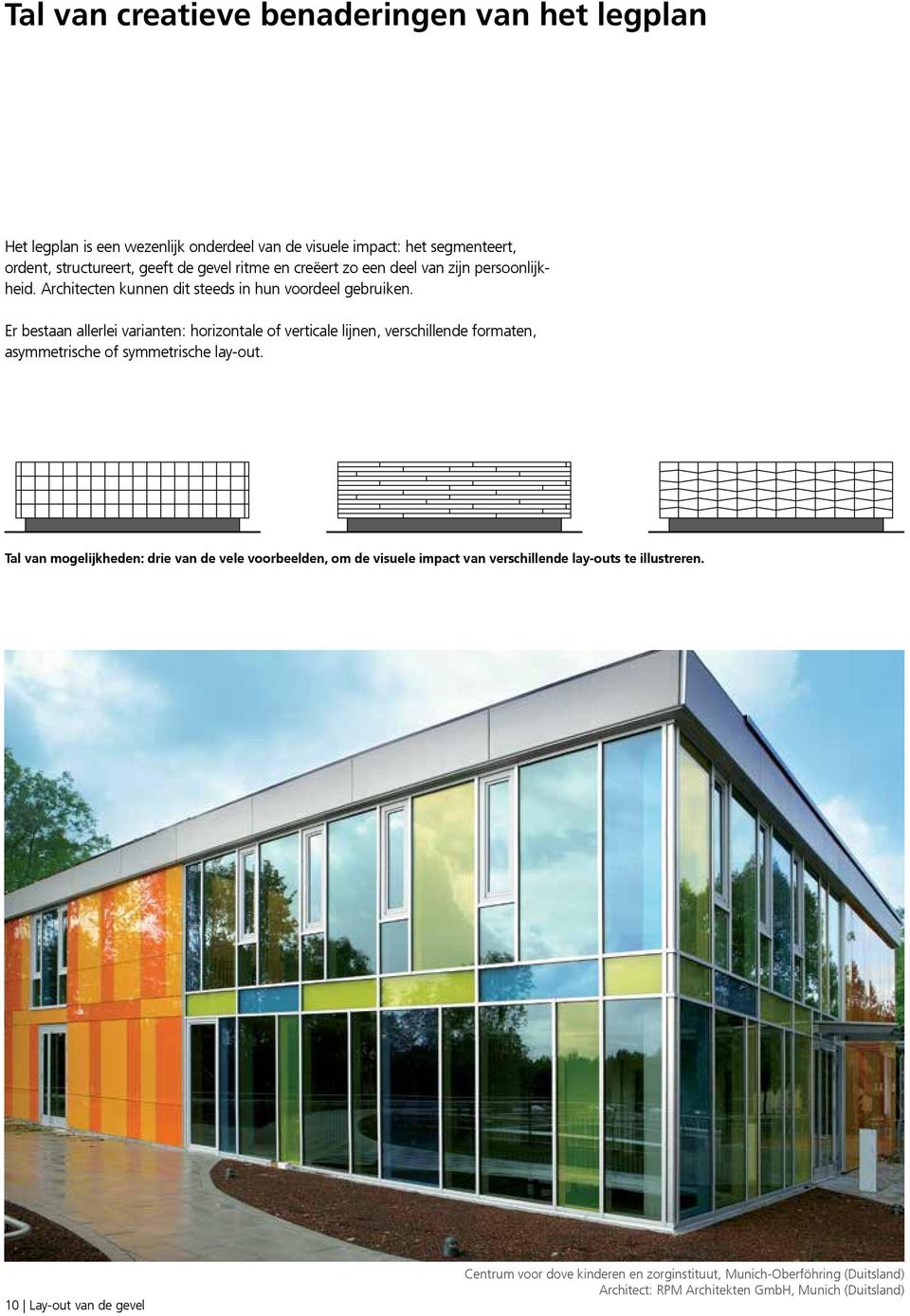 Er bestaan allerlei varianten: horizontale of verticale lijnen, verschillende formaten, asymmetrische of symmetrische lay-out.