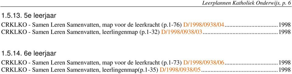 ..1998 CRKLKO - Samen Leren Samenvatten, leerlingenmap (p.1-32) D/1998/0938/03...1998 1.5.14.