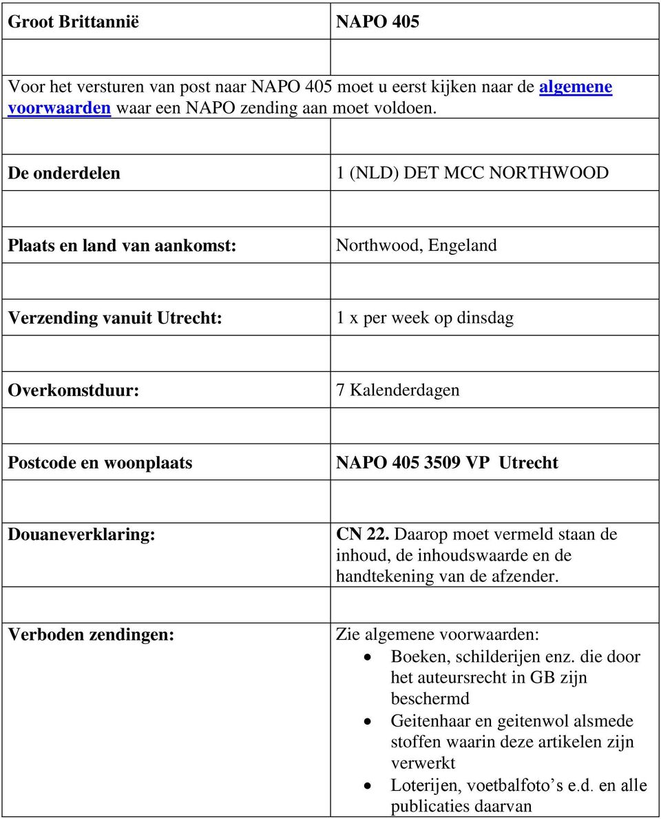 algemene 1 (NLD) DET MCC NORTHWOOD Northwood,