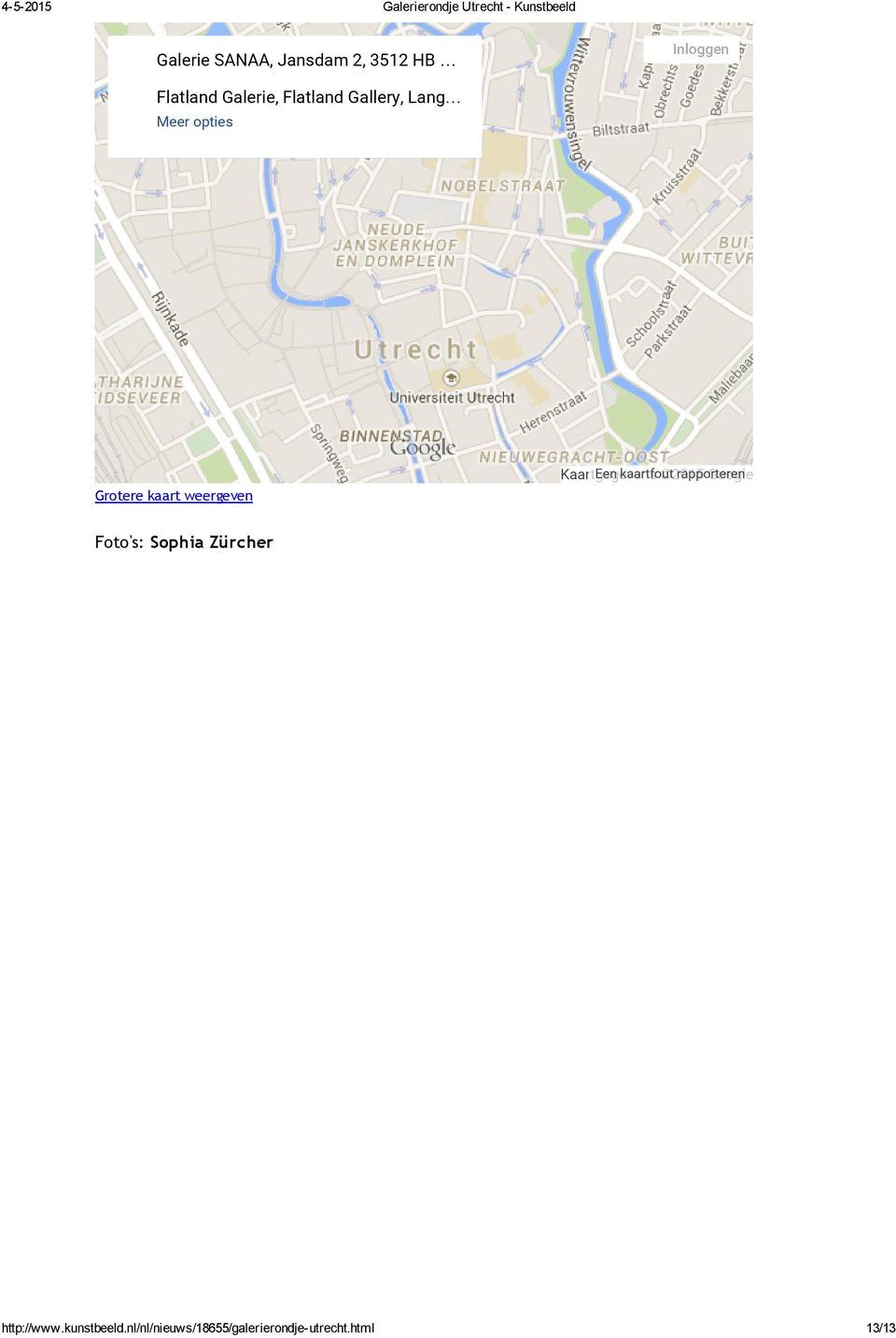Kaartgegevens Een kaartfout 2015 rapporteren Google Foto's: Sophia