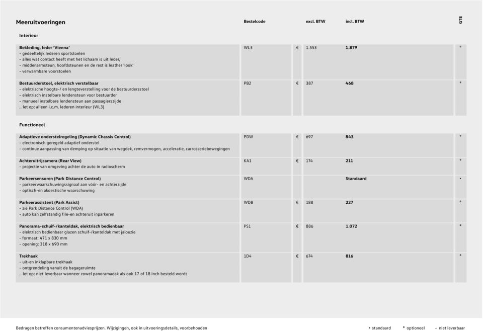 Bestuurderstoel, elektrisch verstelbaar PB2 387 468 º - elektrische hoogte-/ en lengteverstelling voor de bestuurdersstoel - elektrisch instelbare lendensteun voor bestuurder - manueel instelbare