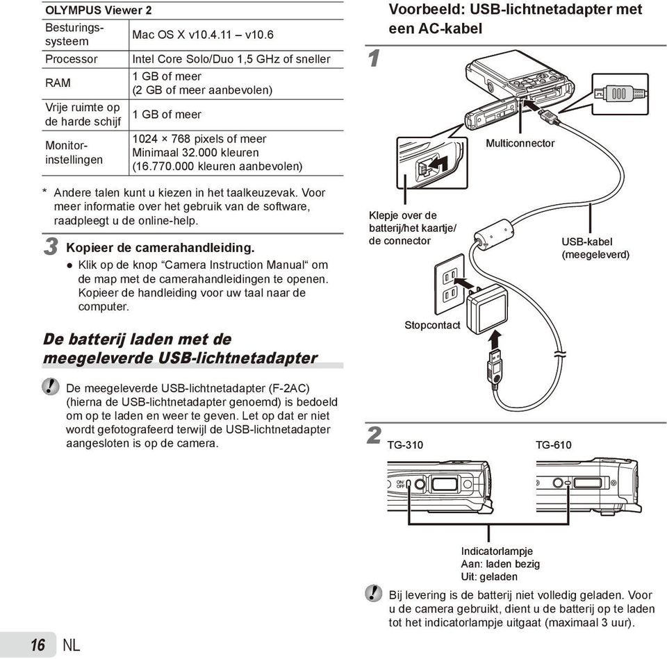 000 kleuren (16.770.000 kleuren aanbevolen) 1 Voorbeeld: USB-lichtnetadapter met een AC-kabel Multiconnector * Andere talen kunt u kiezen in het taalkeuzevak.