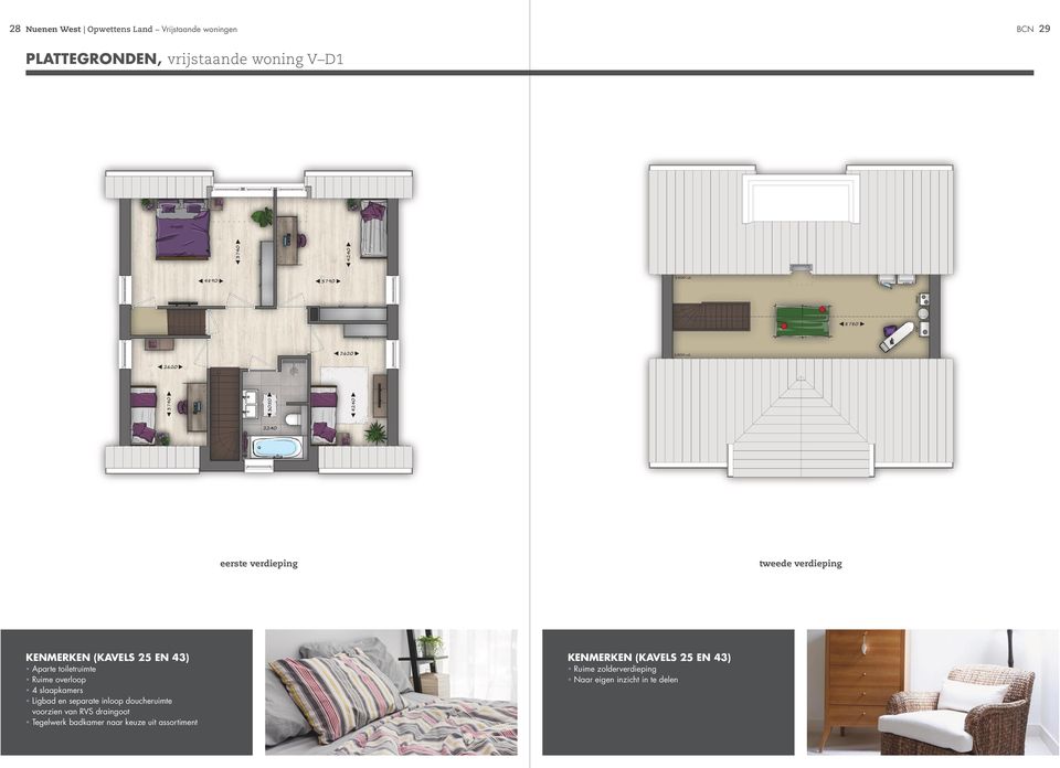 slaapkamers Ligbad en separate inloop doucheruimte voorzien van RVS draingoot Tegelwerk