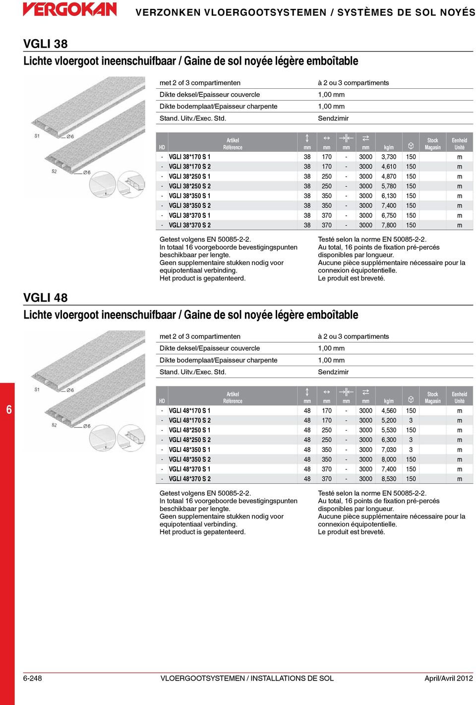 S 38 50-3000 5,780 150 m - VGLI 38*350 S 1 38 350-3000,130 150 m - VGLI 38*350 S 38 350-3000 7,400 150 m - VGLI 38*370 S 1 38 370-3000,750 150 m - VGLI 38*370 S 38 370-3000 7,800 150 m Getest volgens