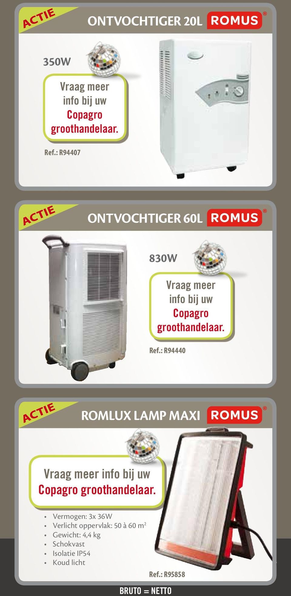 : R94440 romlux lamp maxi Vermogen: 3x 36W