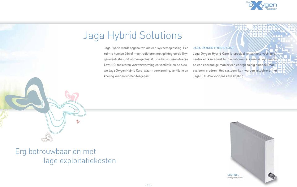 JAGA OXYGEN HYBRID CARE Jaga Oxygen Hybrid Care is speciaal ontwikkeld voor zorgcentra en kan zowel bij nieuwbouw- als renovatieprojecten op een eenvoudige manier een energiezuinig