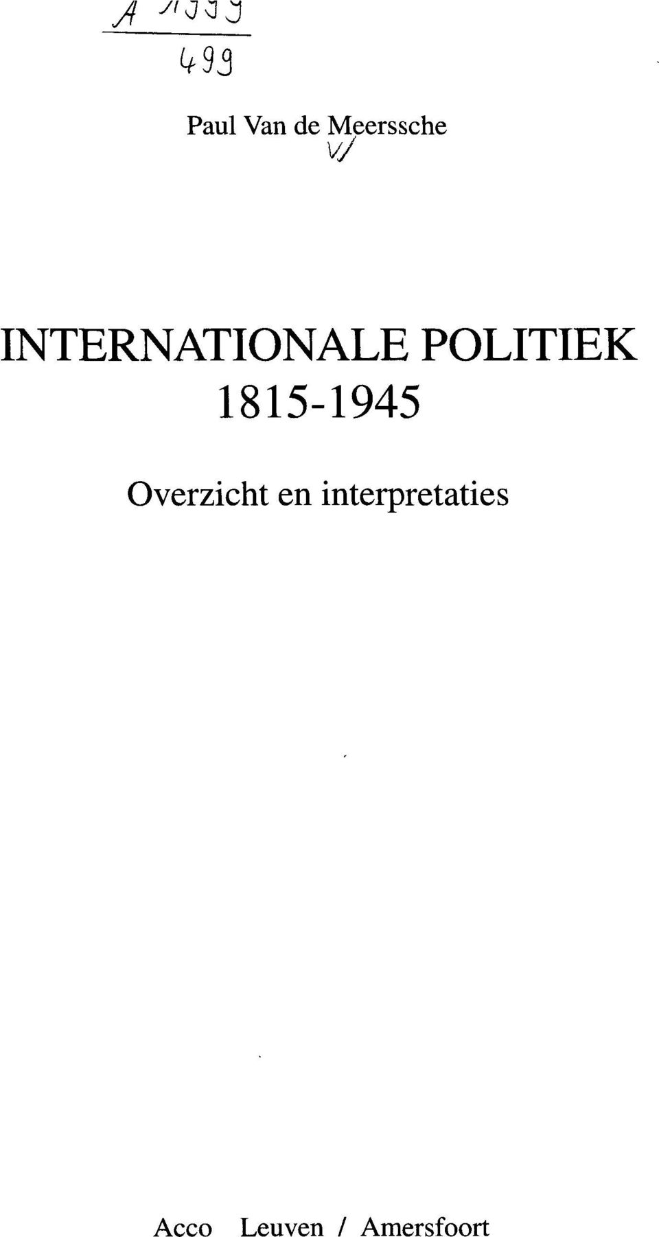 1815-1945 Overzicht en