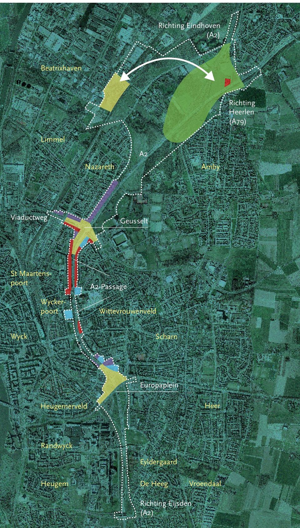 A2-Passage Wittevrouwenveld Wyck Scharn Europaplein Heugemerveld