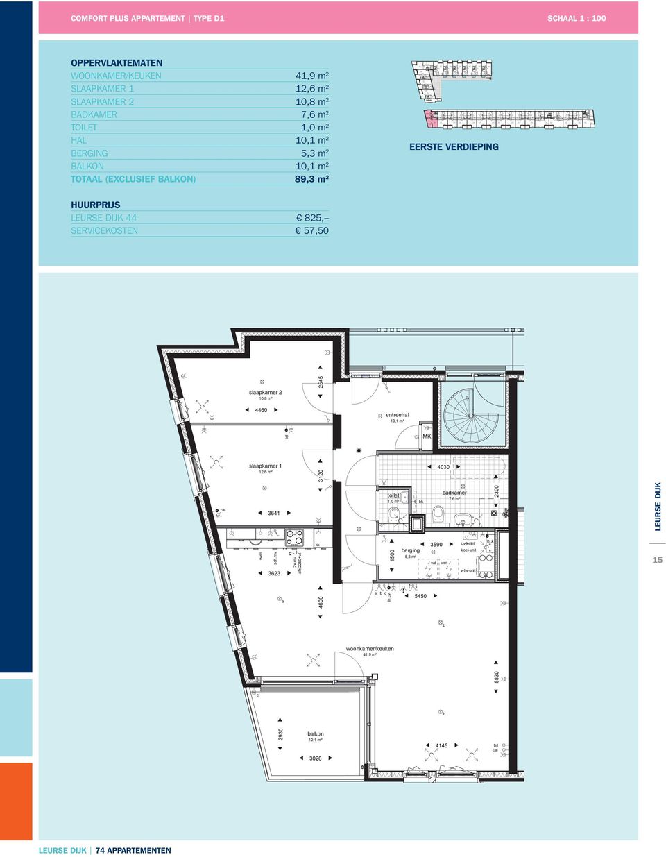 24 opdrhtgever: Woonstihting Etten-Leur projet: Etten-Leur, Leurse Dijk, 74 pprtementen Argonstrt 24 Postus 180 6710 BD Ede 1e verdieping (2960+P) www.mix-rhitetuur.