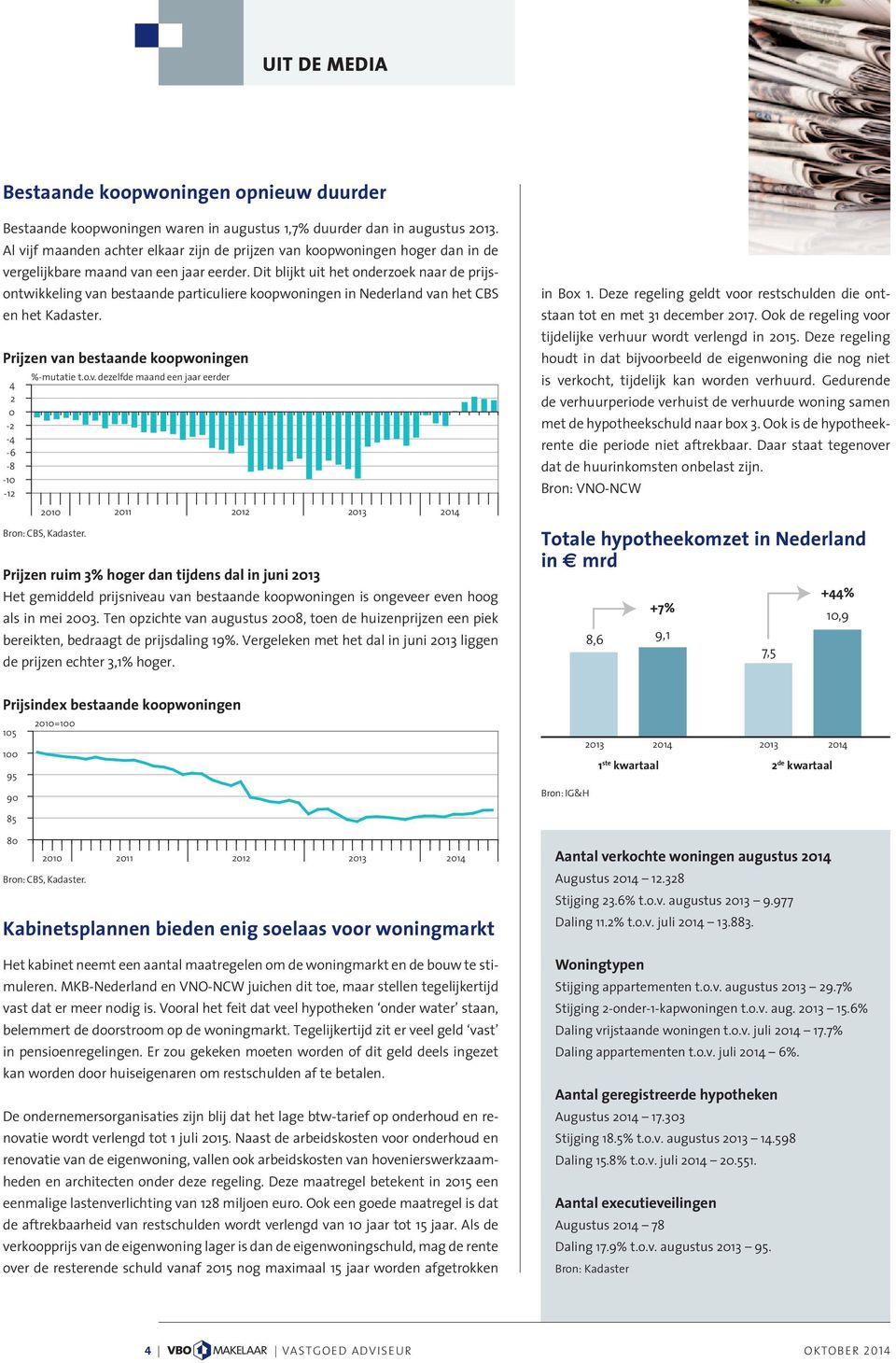 Dit blijkt uit het onderzoek naar de prijsontwikkeling van bestaande particuliere koopwoningen in Nederland van het CBS en het Kadaster.