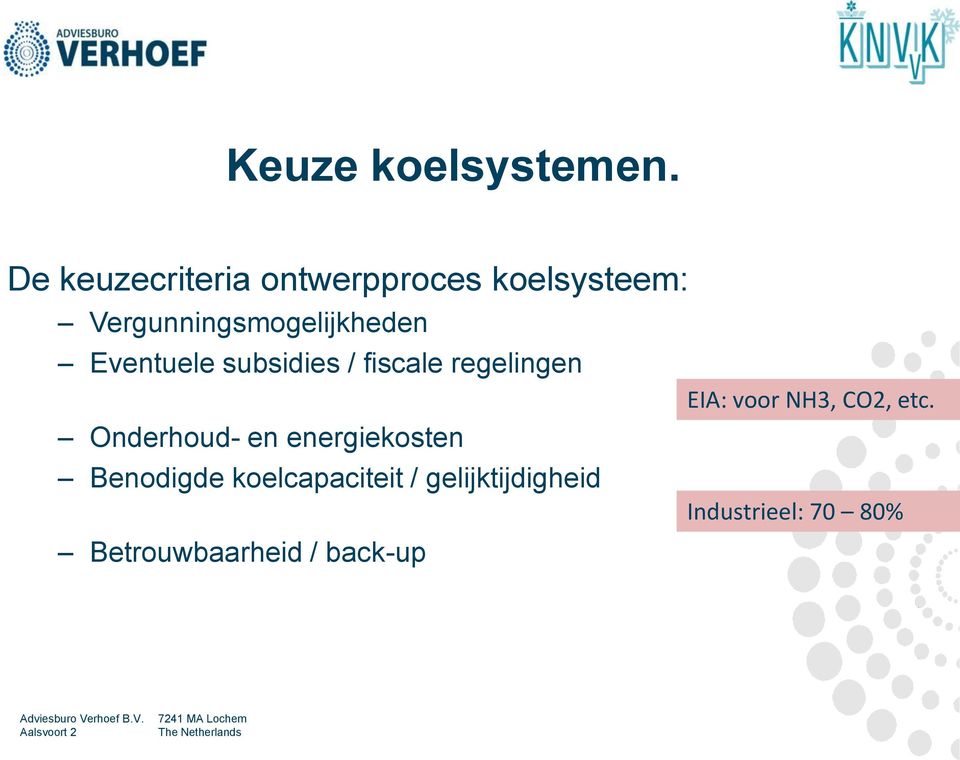 Vergunningsmogelijkheden Eventuele subsidies / fiscale regelingen