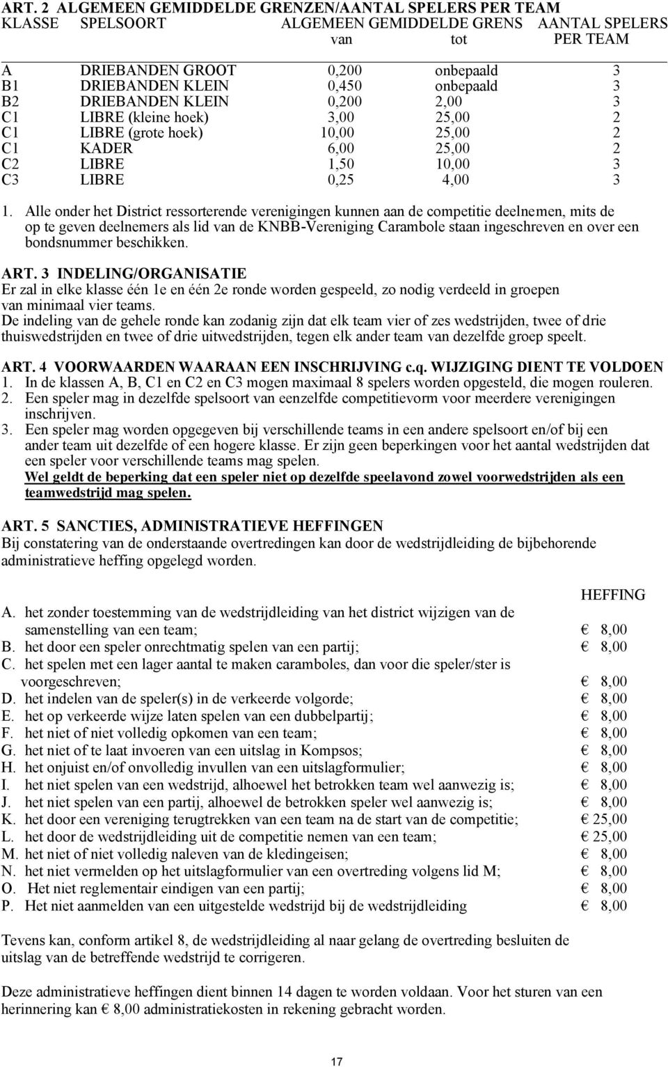 Alle onder het District ressorterende verenigingen kunnen aan de competitie deelnemen, mits de op te geven deelnemers als lid van de KNBB-Vereniging Carambole staan ingeschreven en over een