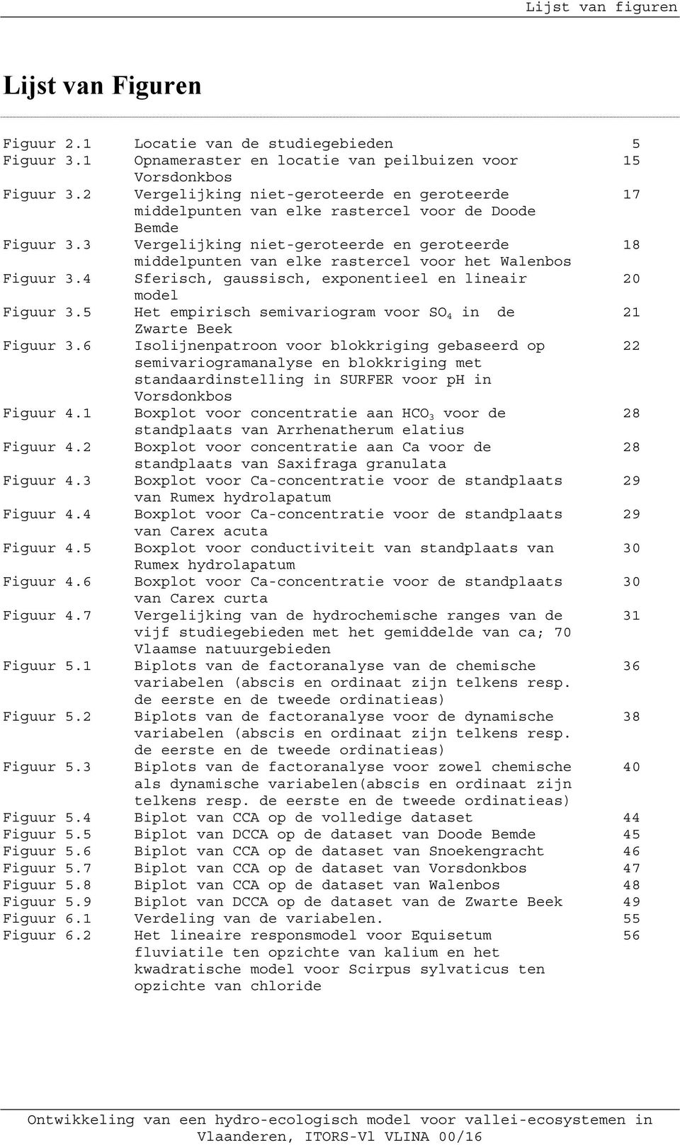 3 Vergelijking niet-geroteerde en geroteerde 18 middelpunten van elke rastercel voor het Walenbos Figuur 3.4 Sferisch, gaussisch, exponentieel en lineair 20 model Figuur 3.