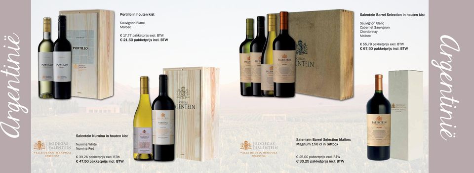 BTW Salentein Barrel Selection Malbec Magnum 150 cl in Giftbox Sauvignon blanc Cabernet Sauvignon Chardonnay