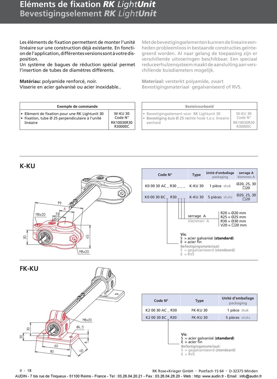 Matériau: polyamide renforcé, noir. Visserie en acier galvanisé ou acier inoxidable.