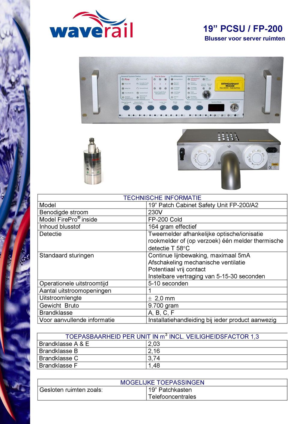 ventilatie Potentiaal vrij contact Instelbare vertraging van 5-15-30 seconden Operationele uitstroomtijd 5-10 seconden Aantal uitstroomopeningen 1 Uitstroomlengte 2,0 mm 9.