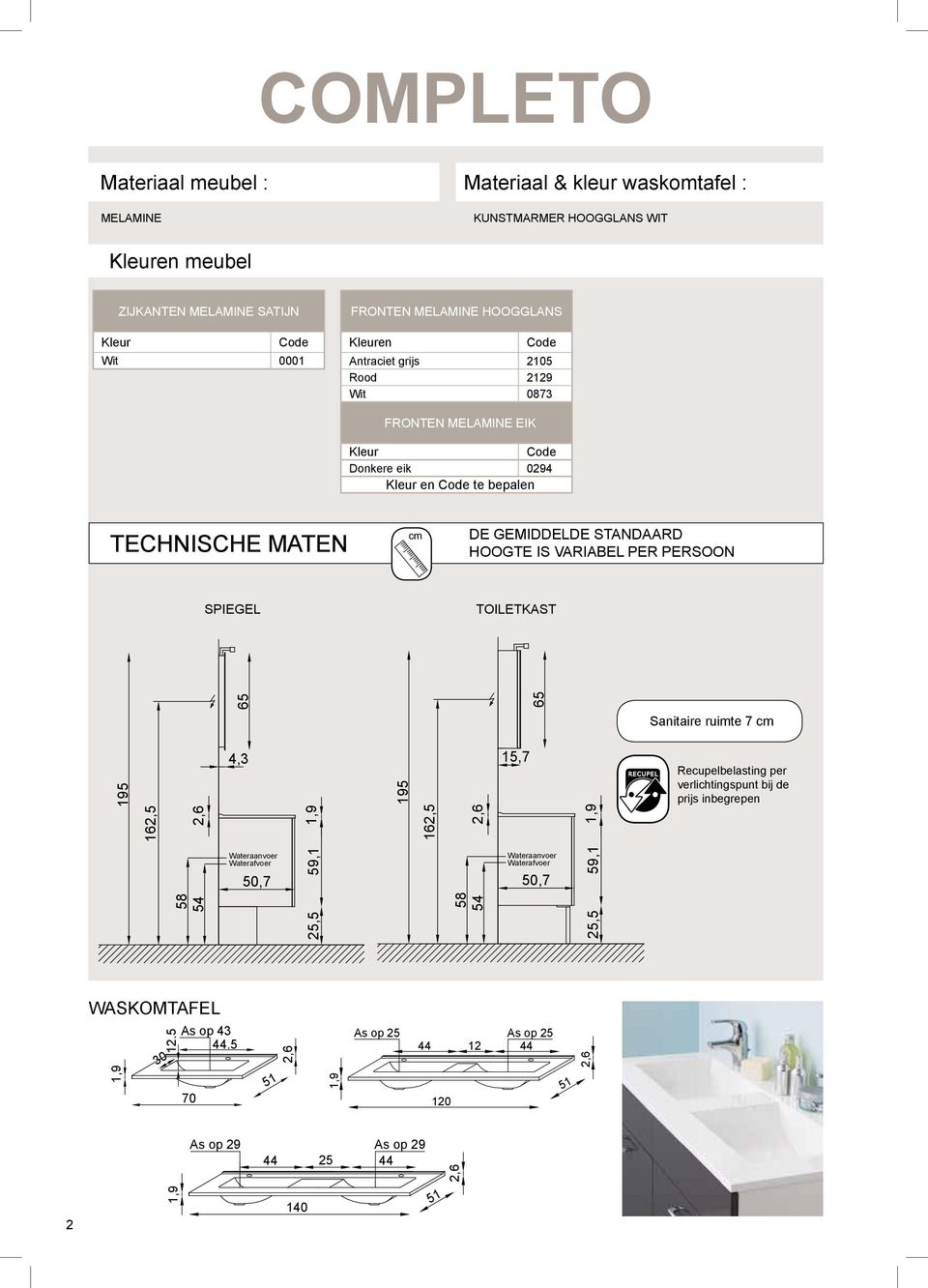 GEMIDDELDE STANDAARD HOOGTE IS VARIABEL PER PERSOON spiegel toiletkast Sanitaire ruimte 7 cm 162,5 58 54 50,7 25,5 59,1 1,9 162,5 58 54 50,7 25,5 59,1 1,9