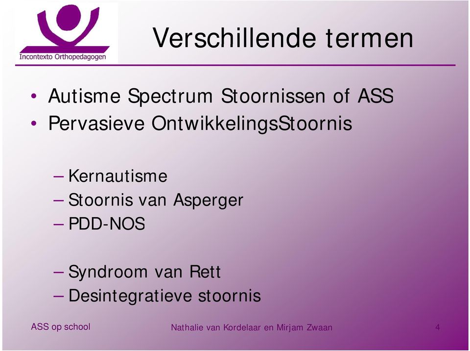 Asperger PDD-NOS Syndroom van Rett Desintegratieve