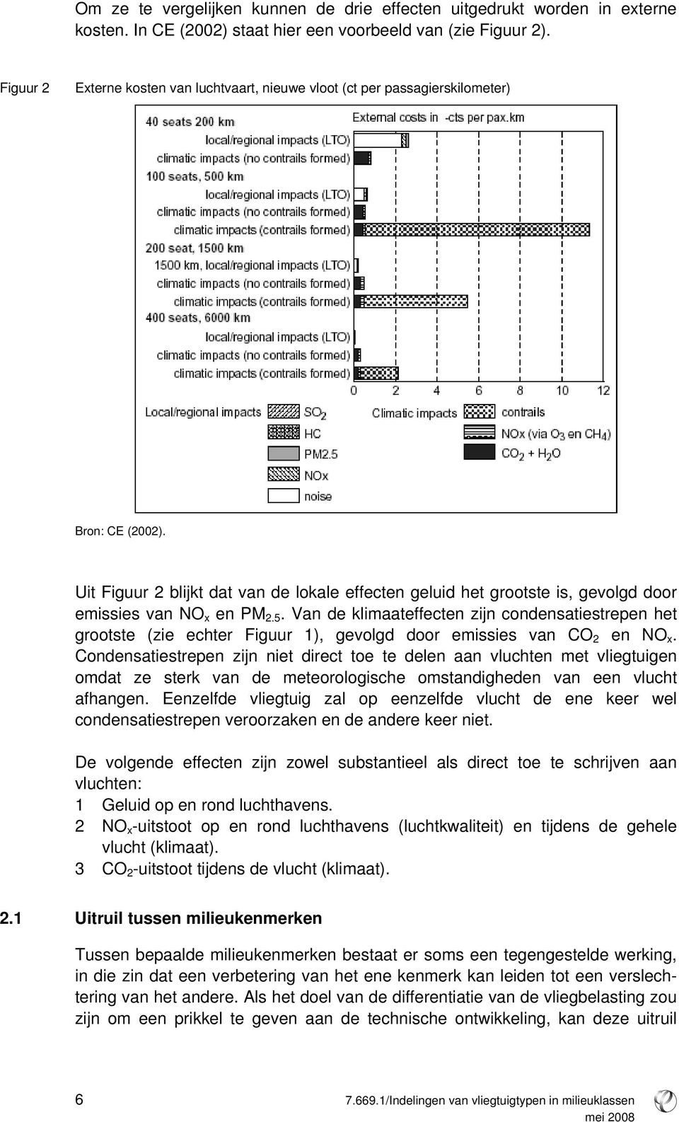 Uit Figuur 2 blijkt dat van de lokale effecten geluid het grootste is, gevolgd door emissies van NO x en PM 2.5.