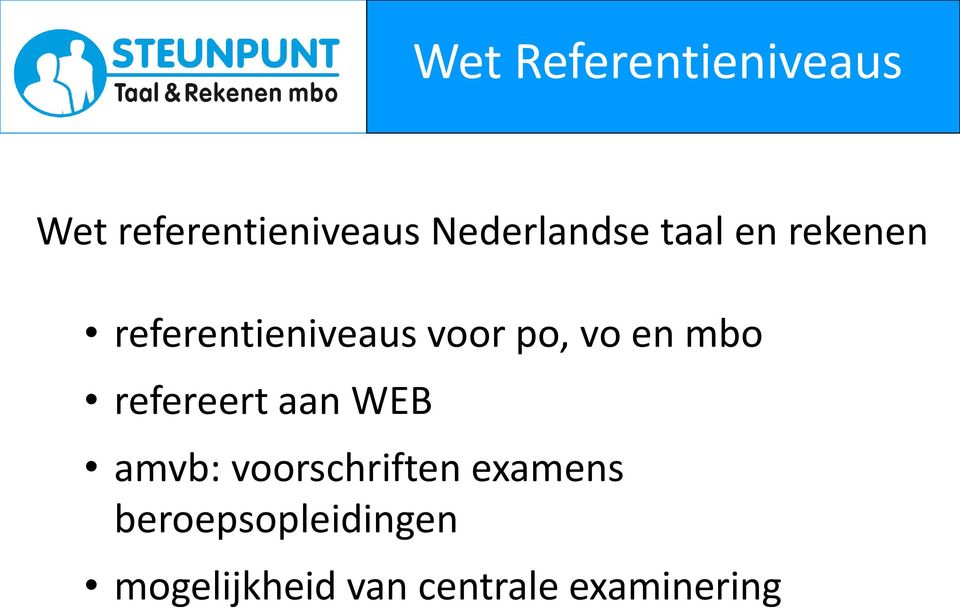 po, vo en mbo refereert aan WEB amvb: voorschriften