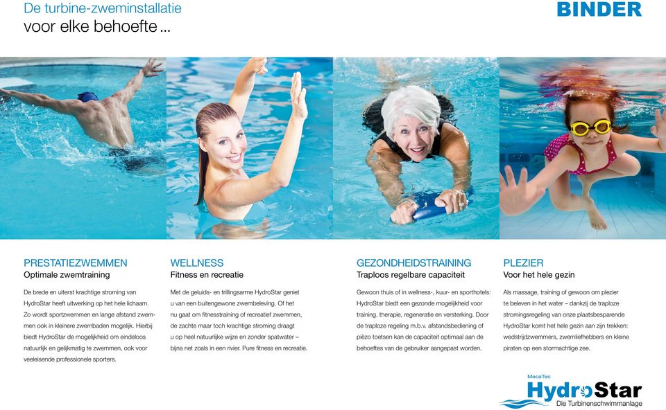 geluids- en trillingsarme HydroStar geniet Gewoon thuis of in wellness-, kuur- en sporthotels: Als massage, training of gewoon om plezier HydroStar heeft uitwerking op het hele lichaam.