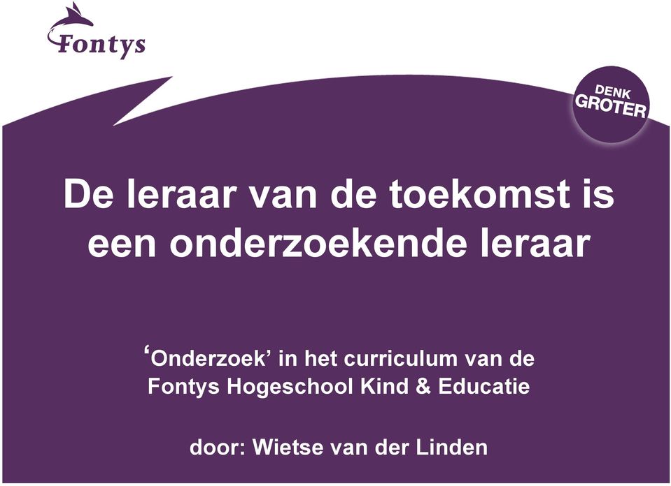 curriculum van de Fontys Hogeschool