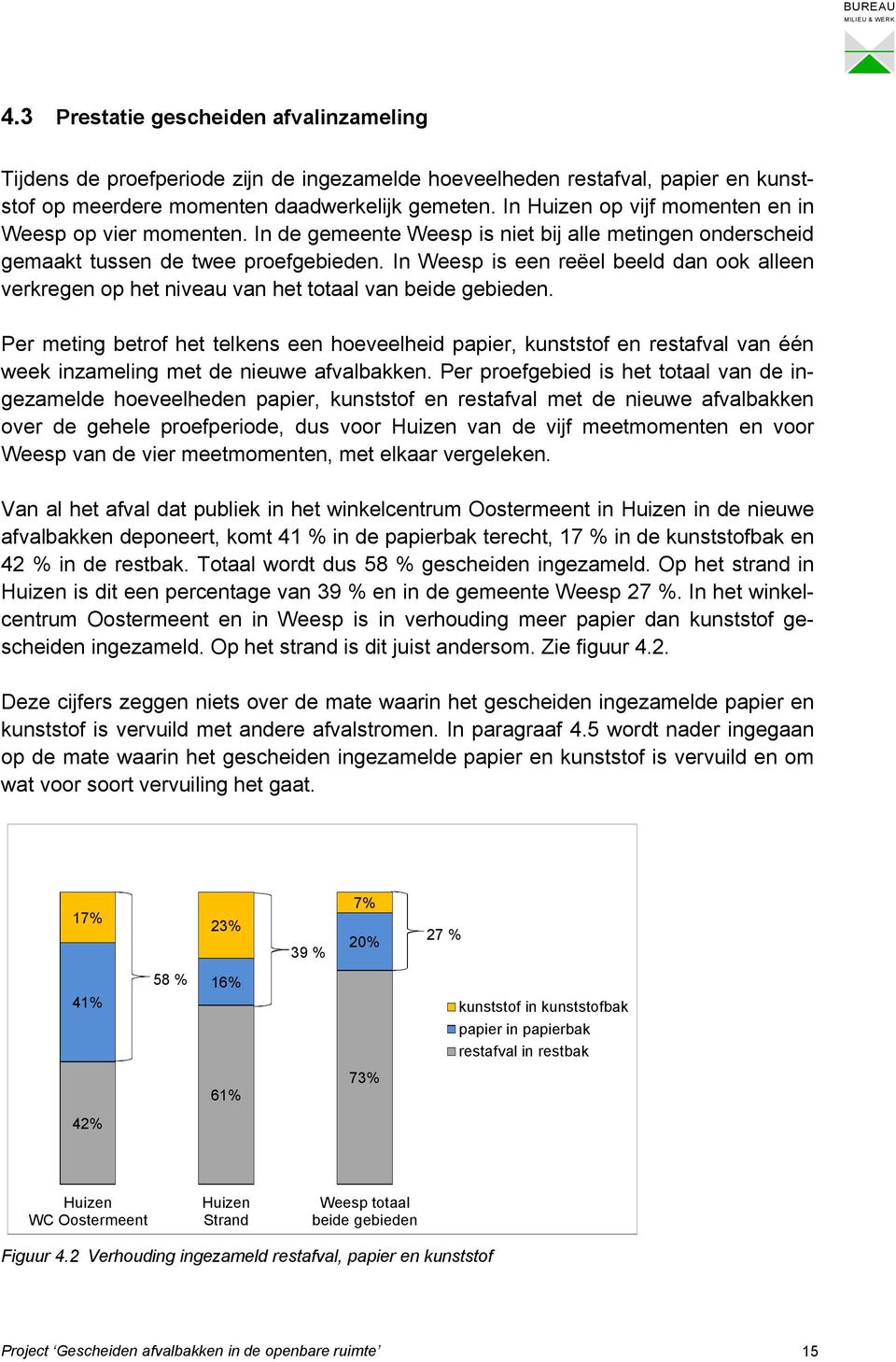 In Weesp is een reëel beeld dan ook alleen verkregen op het niveau van het totaal van beide gebieden.