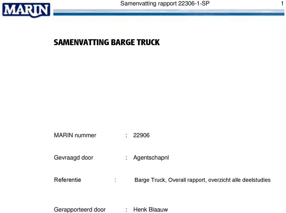 Agentschapnl Referentie : Barge Truck, Overall