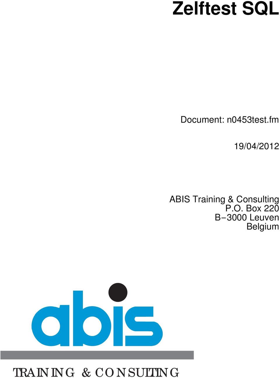 fm 19/04/2012 ABIS Training &
