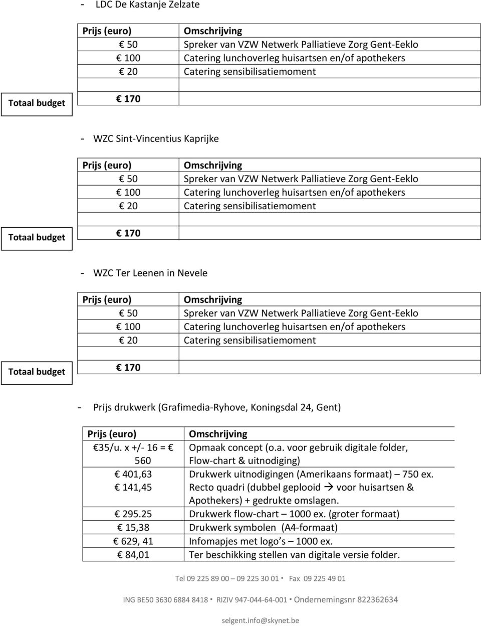 k concept (o.a. voor gebruik digitale folder, Flow-chart & uitnodiging) Drukwerk uitnodigingen (Amerikaans formaat) 750 ex.