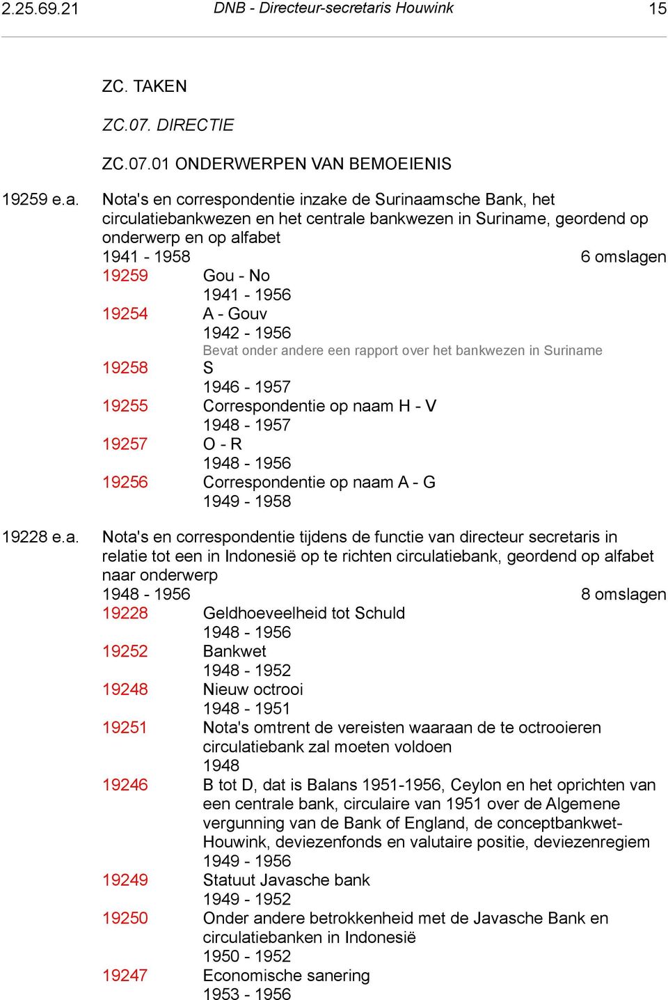 en ZC.07. Directie ZC.07.01 Onderwerpen van