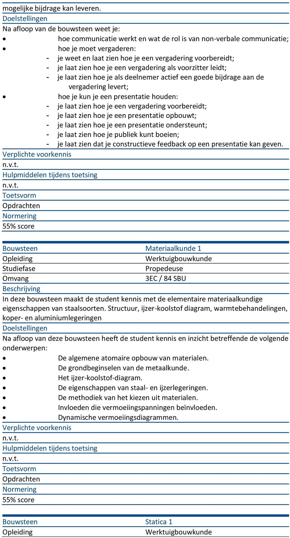 zien hoe je een vergadering als voorzitter leidt; - je laat zien hoe je als deelnemer actief een goede bijdrage aan de vergadering levert; hoe je kun je een presentatie houden: - je laat zien hoe je