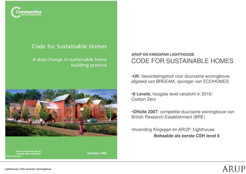 verplicht in 2016: Carbon Zero Offsite 2007: competitie duurzame woningbouw van British