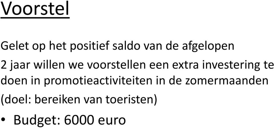 investering te doen in promotieactiviteiten in de