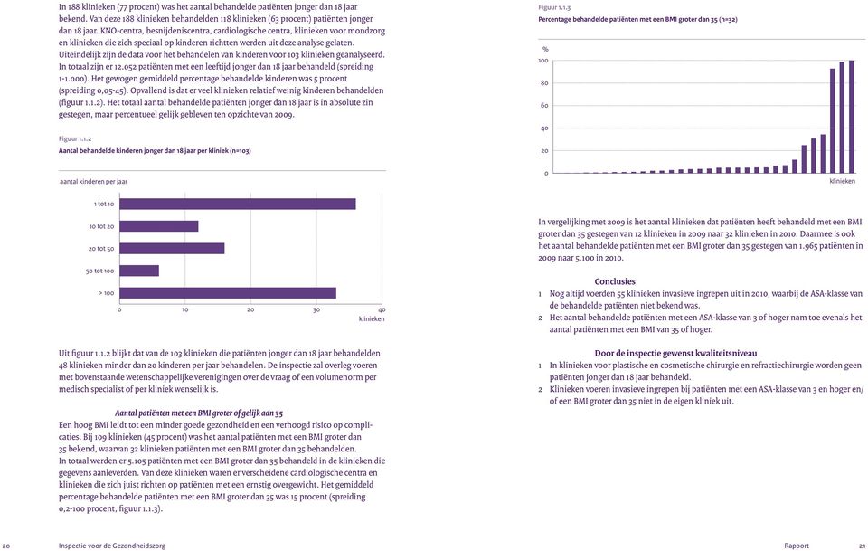 Uiteindelijk zijn de data voor het behandelen van kinderen voor 13 klinieken geanalyseerd. In totaal zijn er 12.52 patiënten met een leeftijd jonger dan 18 jaar behandeld (spreiding 1-1.).