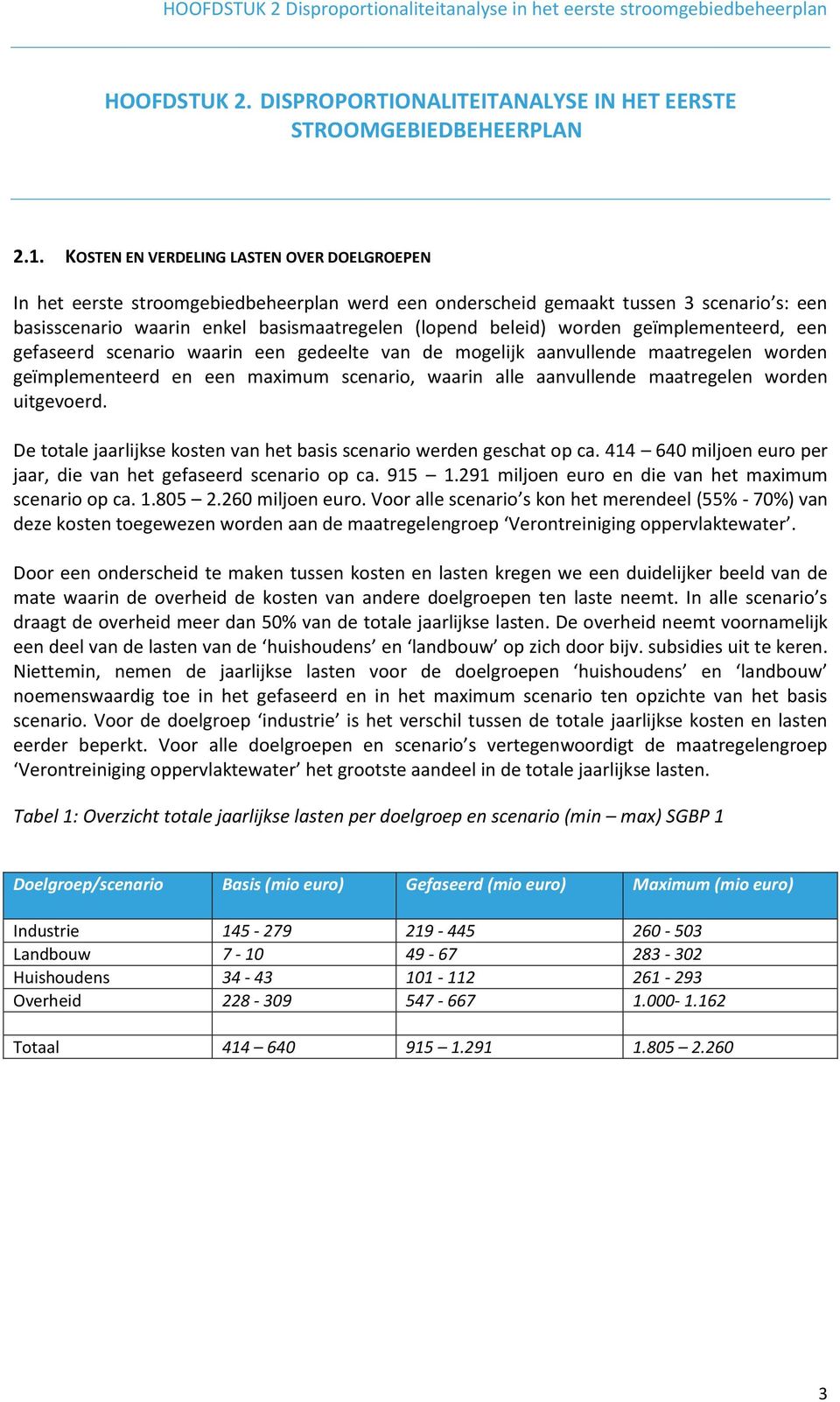 worden geïmplementeerd, een gefaseerd scenario waarin een gedeelte van de mogelijk aanvullende maatregelen worden geïmplementeerd en een maximum scenario, waarin alle aanvullende maatregelen worden