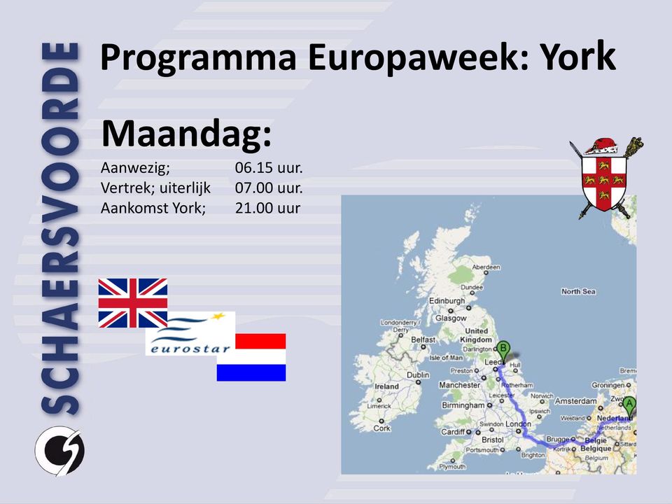 uiterlijk Aankomst York; 06.