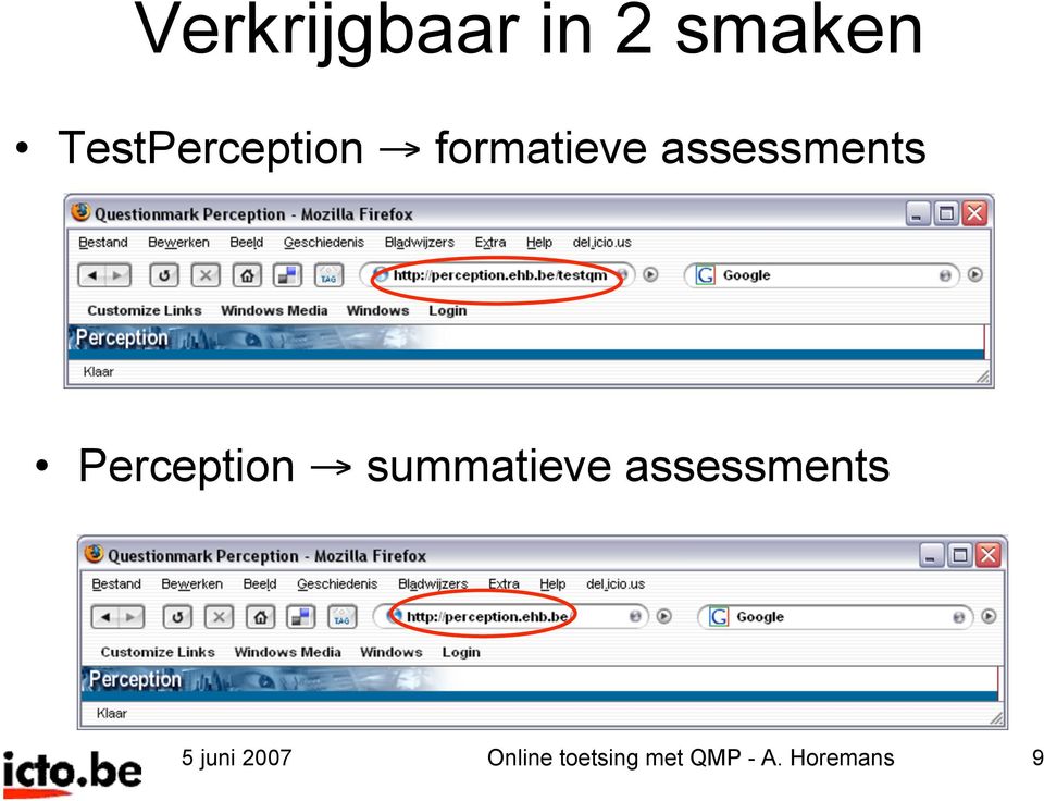 assessments Perception summatieve