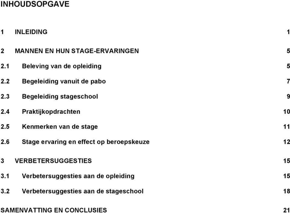 5 Kenmerken van de stage 11 2.