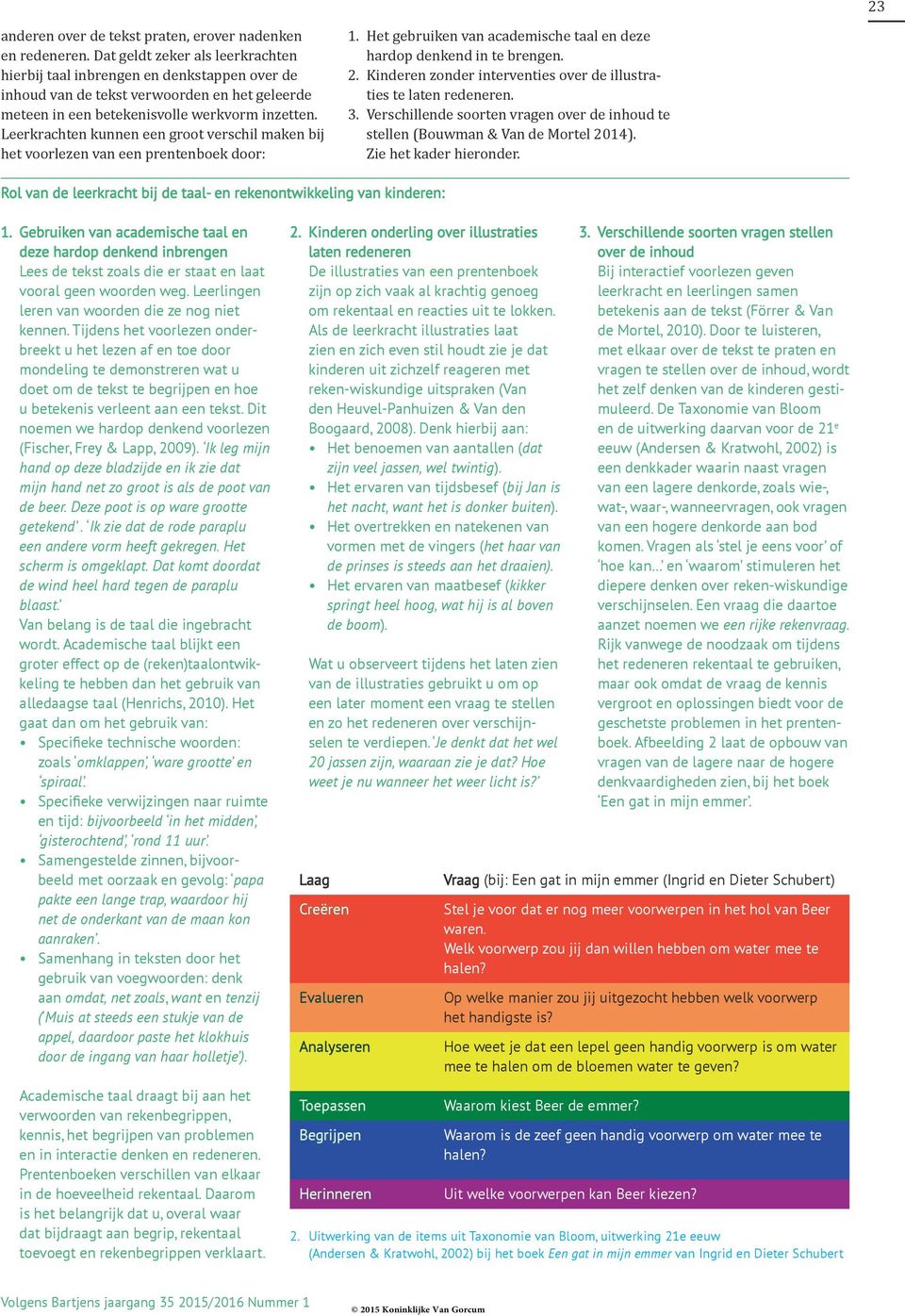 Leerkrachten kunnen een groot verschil maken bij het voorlezen van een prentenboek door: 1. Het gebruiken van academische taal en deze hardop denkend in te brengen. 2.