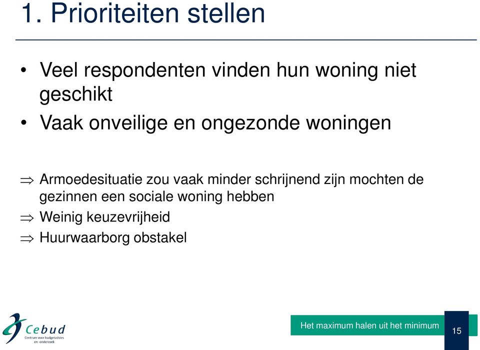 minder schrijnend zijn mochten de gezinnen een sociale woning hebben