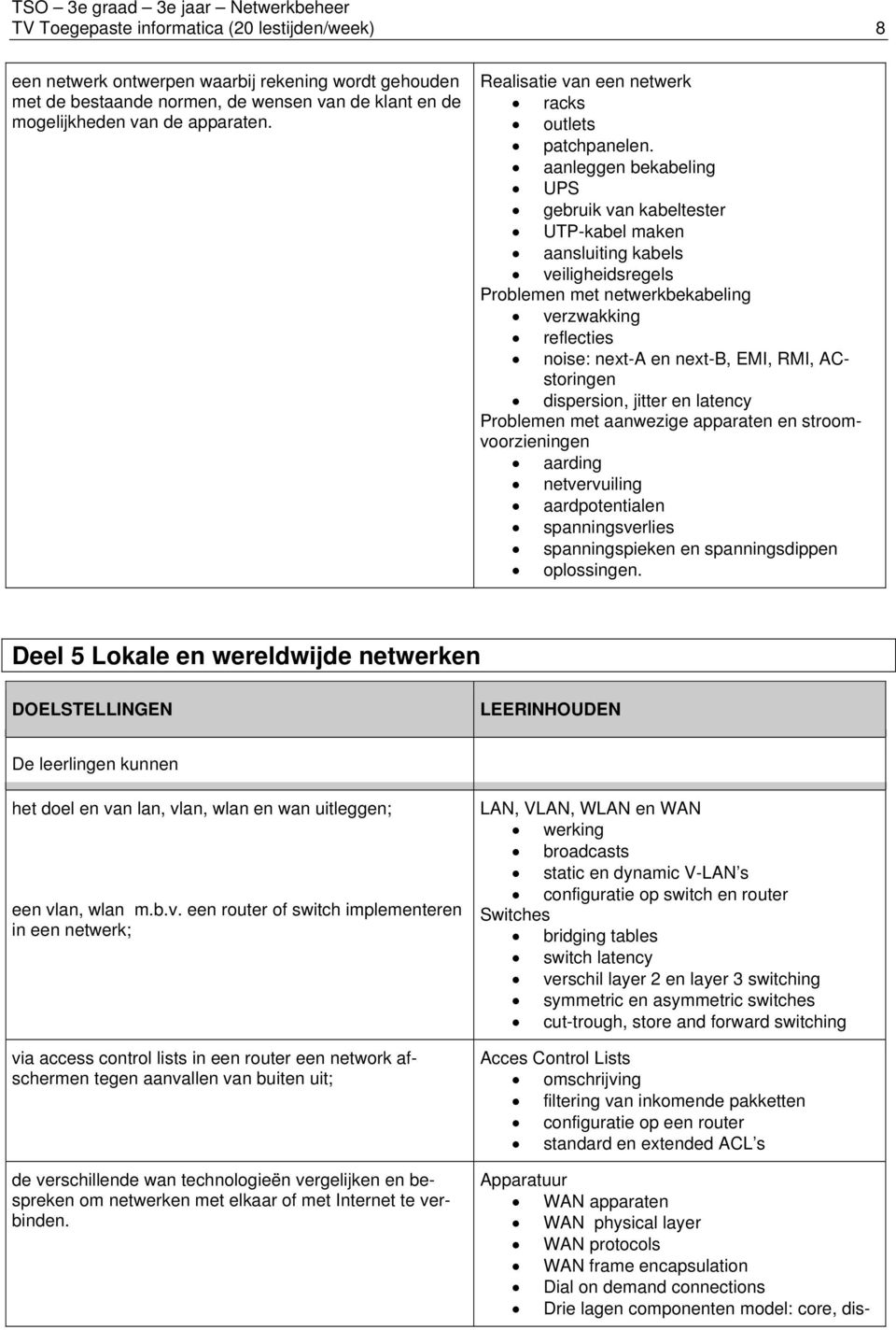 aanleggen bekabeling UPS gebruik van kabeltester UTP-kabel maken aansluiting kabels veiligheidsregels Problemen met netwerkbekabeling verzwakking reflecties noise: next-a en next-b, EMI, RMI,